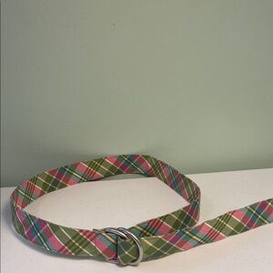 Plaid Belt with D-Ring Buckle